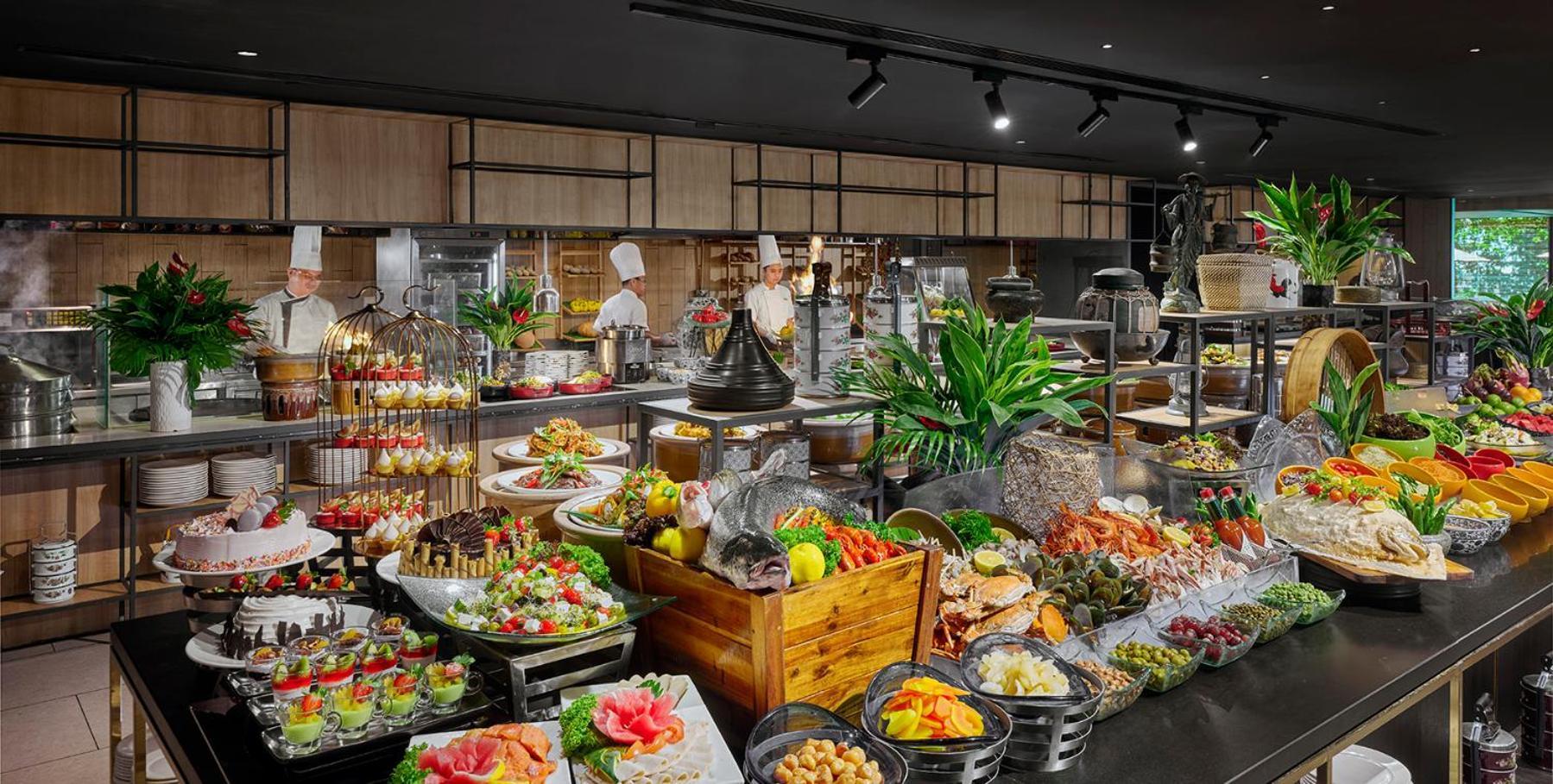 فندق منتجع بارك رويال بينانغ باتو فيرينغي المظهر الخارجي الصورة A buffet at a hotel